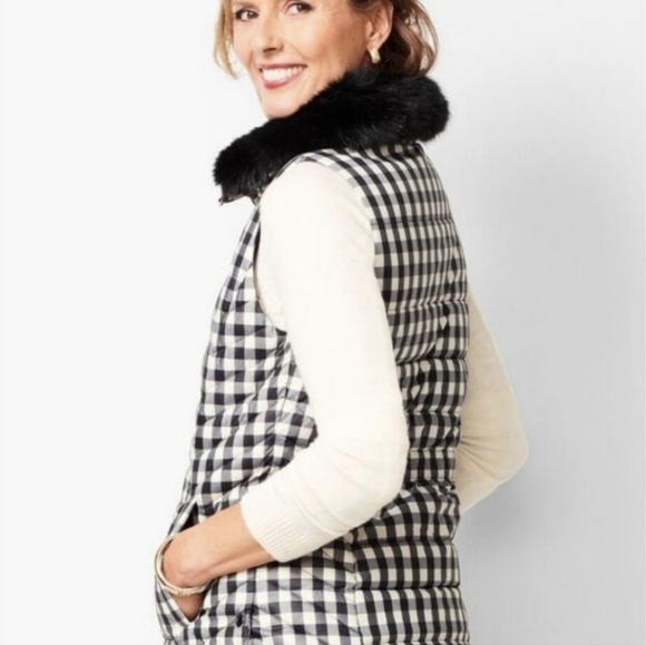 Talbots Gingham Down Puffer Vest - Size 2X - Picture 2 of 16